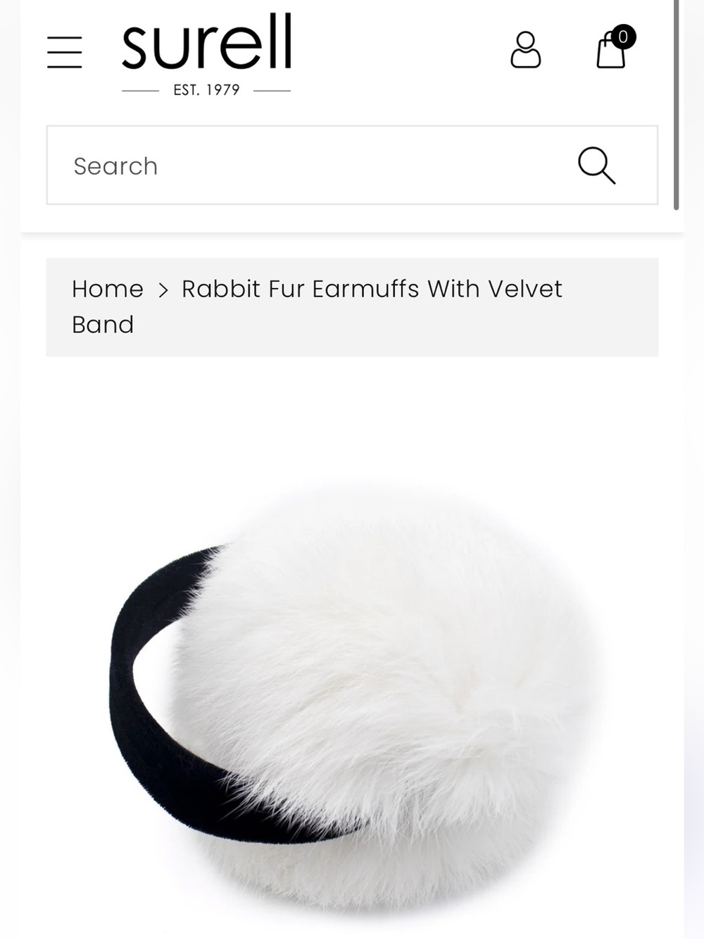 Surell 100% rabbit fur earmuffs